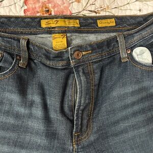 Seven7 Women's Blue Straight Jeans